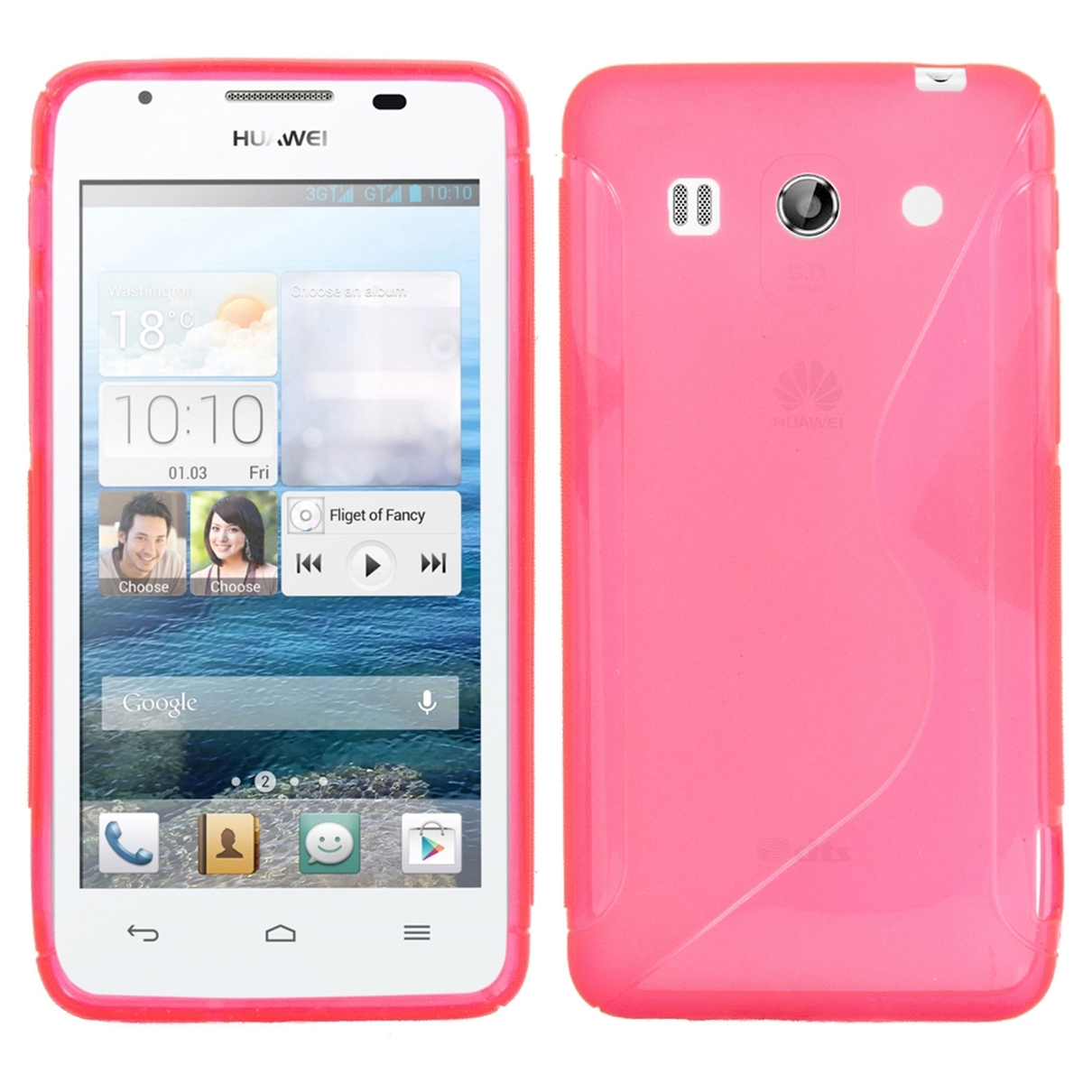 Kwmobile Tpu Schutz H Lle F R Huawei Ascend G G S Line Pink Cover