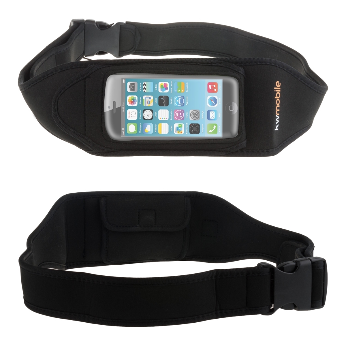 kwmobile SPORTS BELT FOR APPLE IPHONE 5C KEY POCKET BLACK RUNNING