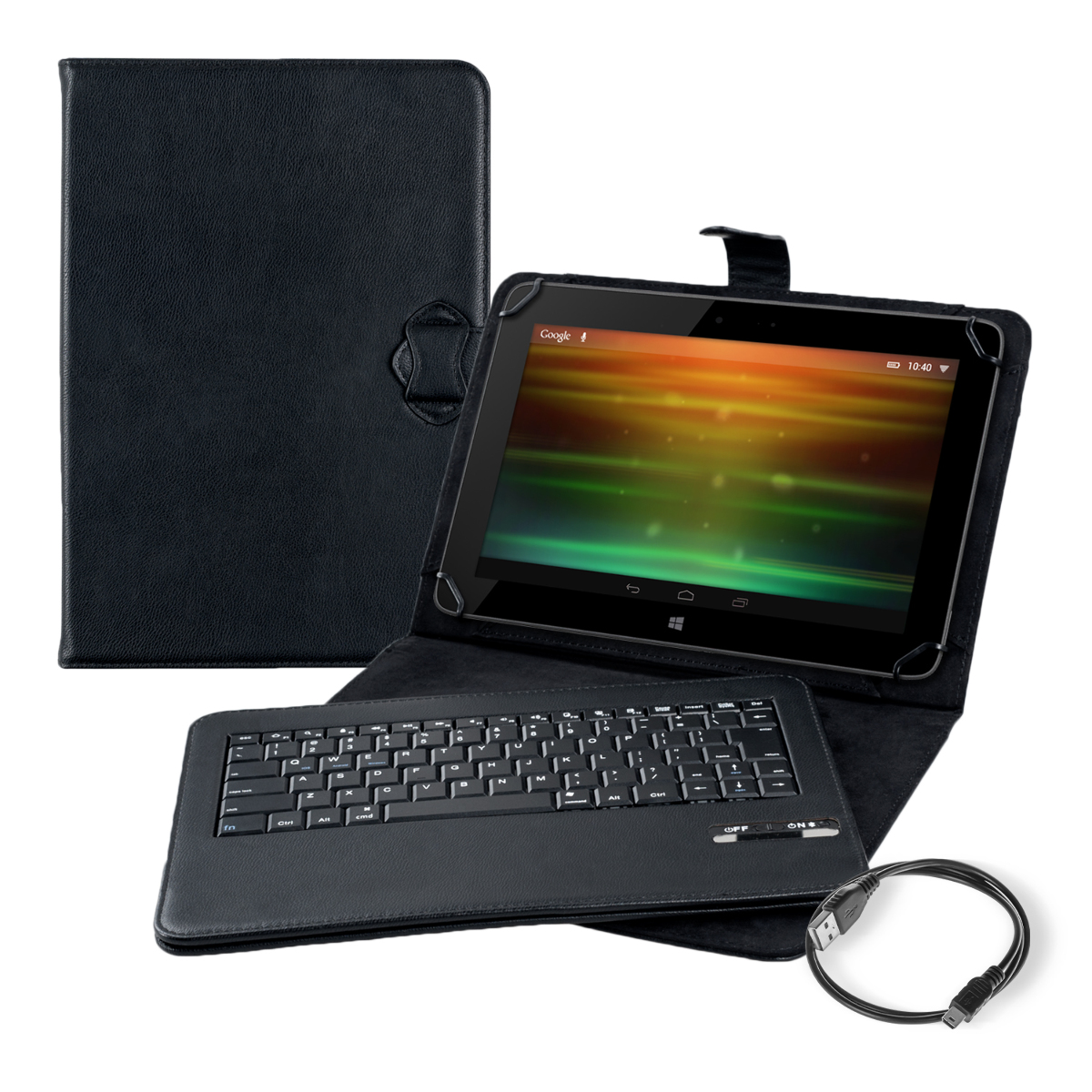 SYNTHETIC LEATHER CASE QWERTY FOR HP PRO TABLET 610 G1 IN BLACK