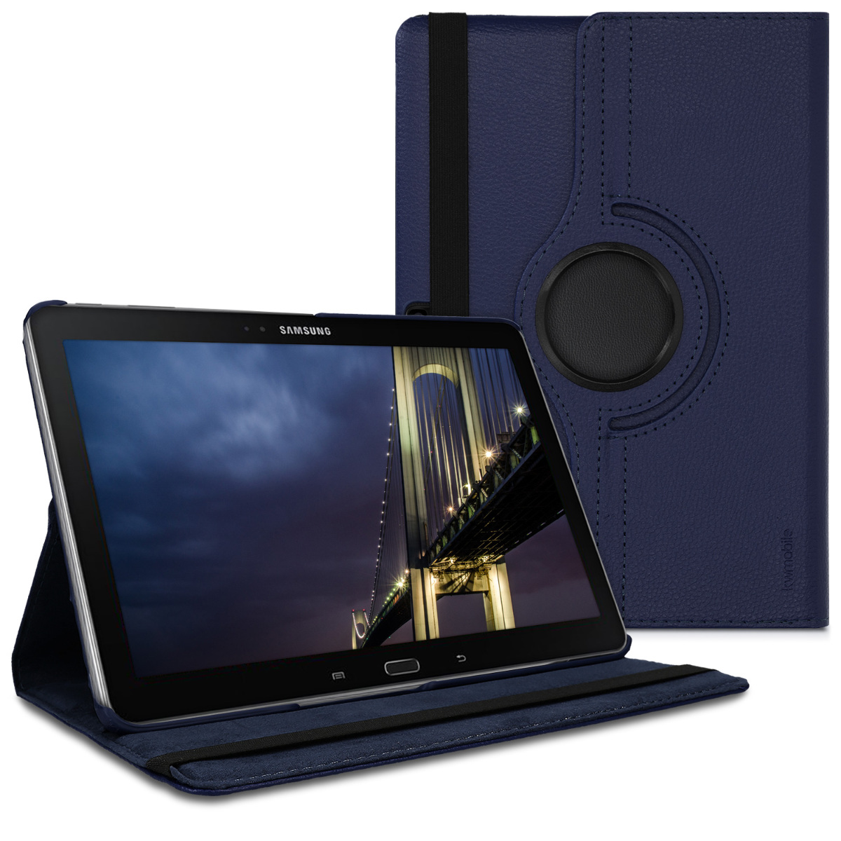 Kožené pouzdro pro Samsung Note 10.1 2014 Edition - tmavě modré