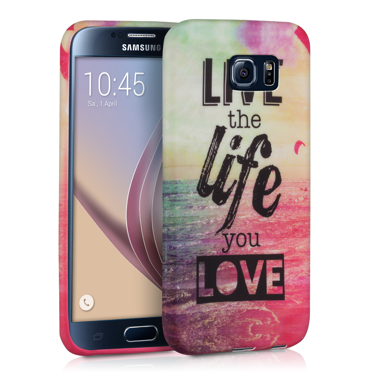 Kvalitní silikonové TPU pouzdro pro Samsung S6 | S6 Duos - Žít život vícebarevná / tmavě růžová / modré