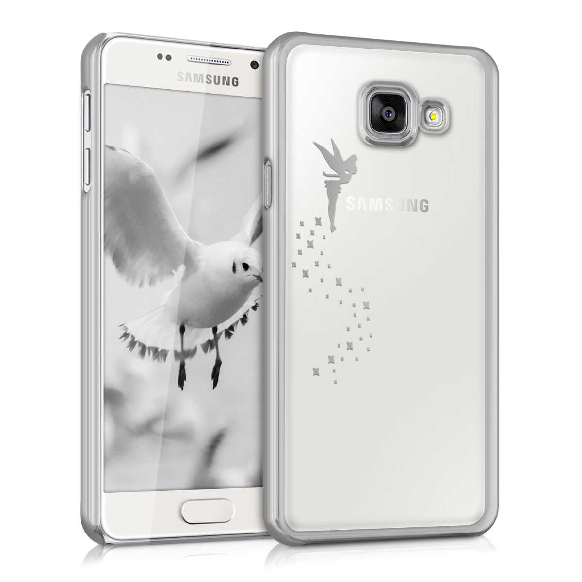 Kvalitní silikonové TPU pouzdro pro Samsung A3 (2016) - Víla stříbrné / transparentní