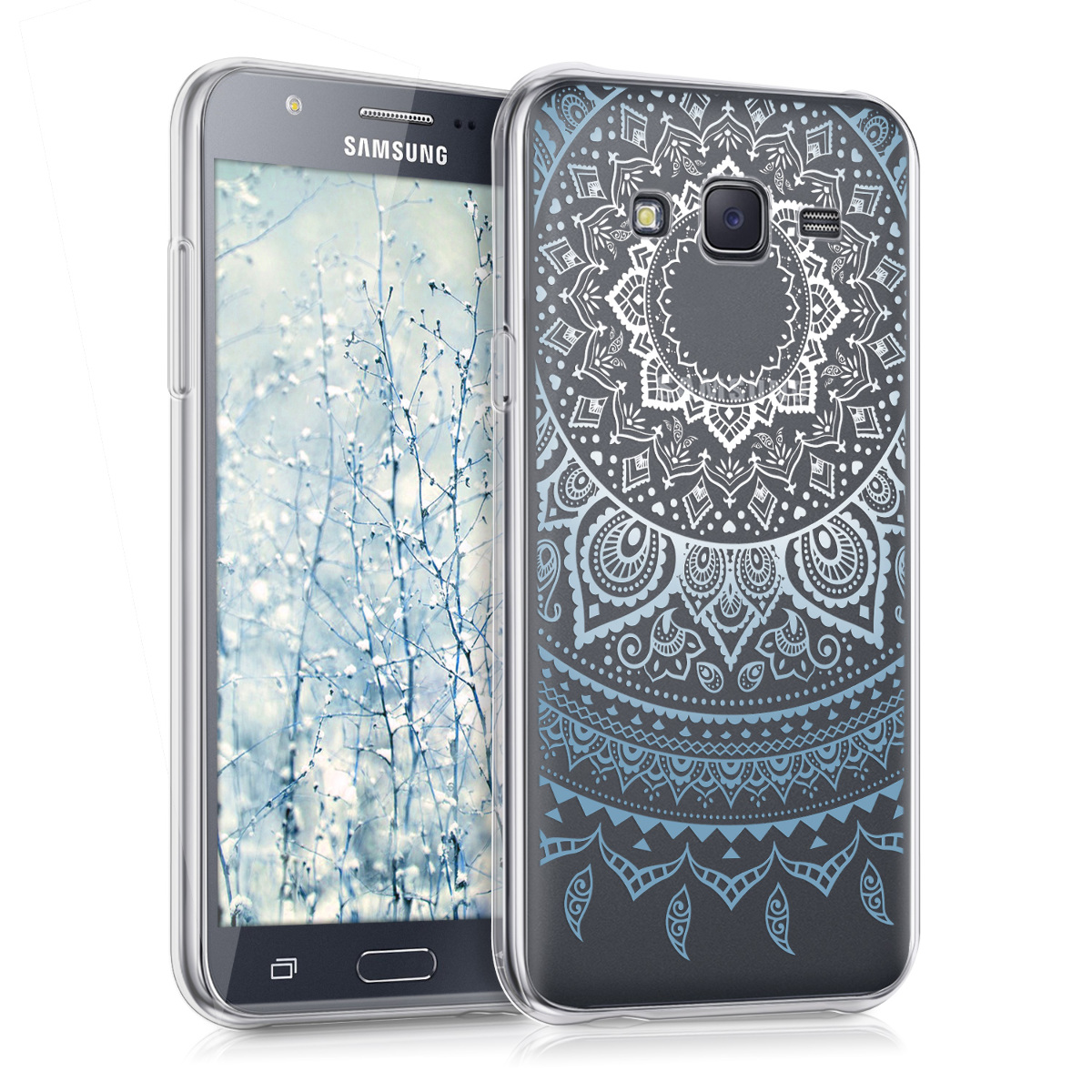 Kvalitní silikonové TPU pouzdro pro Samsung J5 (2015) - indické slunce modré / Bílá / Průhledná