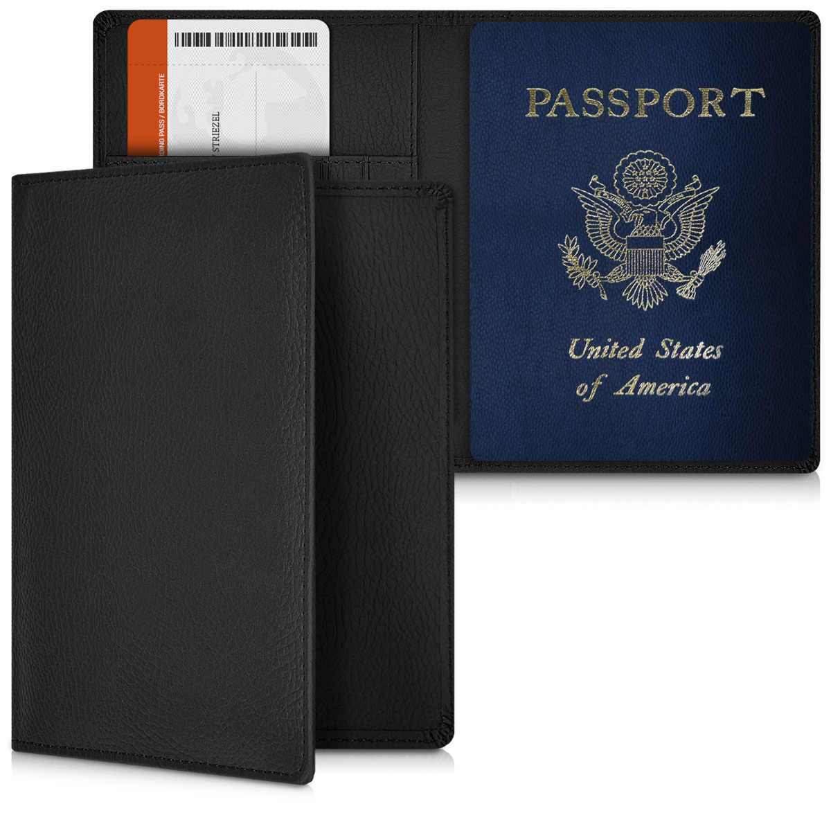 Custodia porta passaporto con tasche carte documenti in simil pelle - Foto 8 di 8