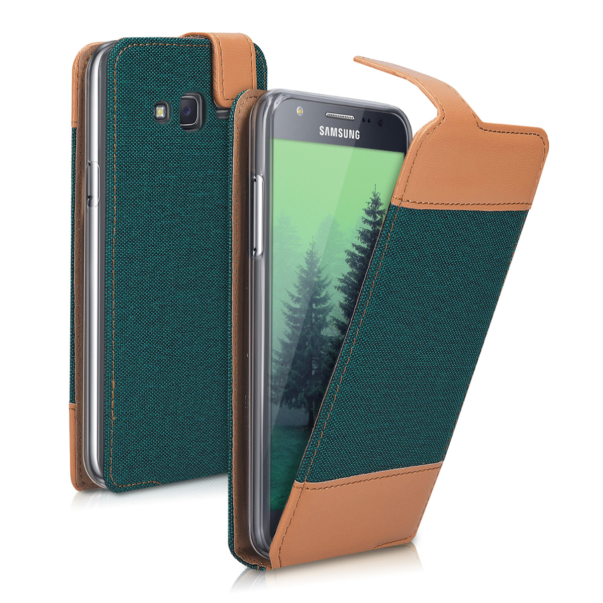 Fabricpouzdro pro Samsung J5 (2015) - zelené / Brown