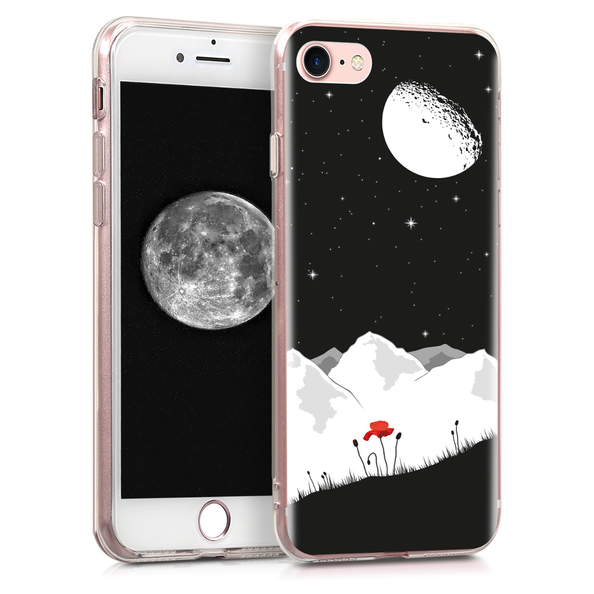 Kvalitní silikonové TPU pouzdro pro Apple iPhone 7 / 8 / SE  - Starry Sky Poppy White | Red | Black