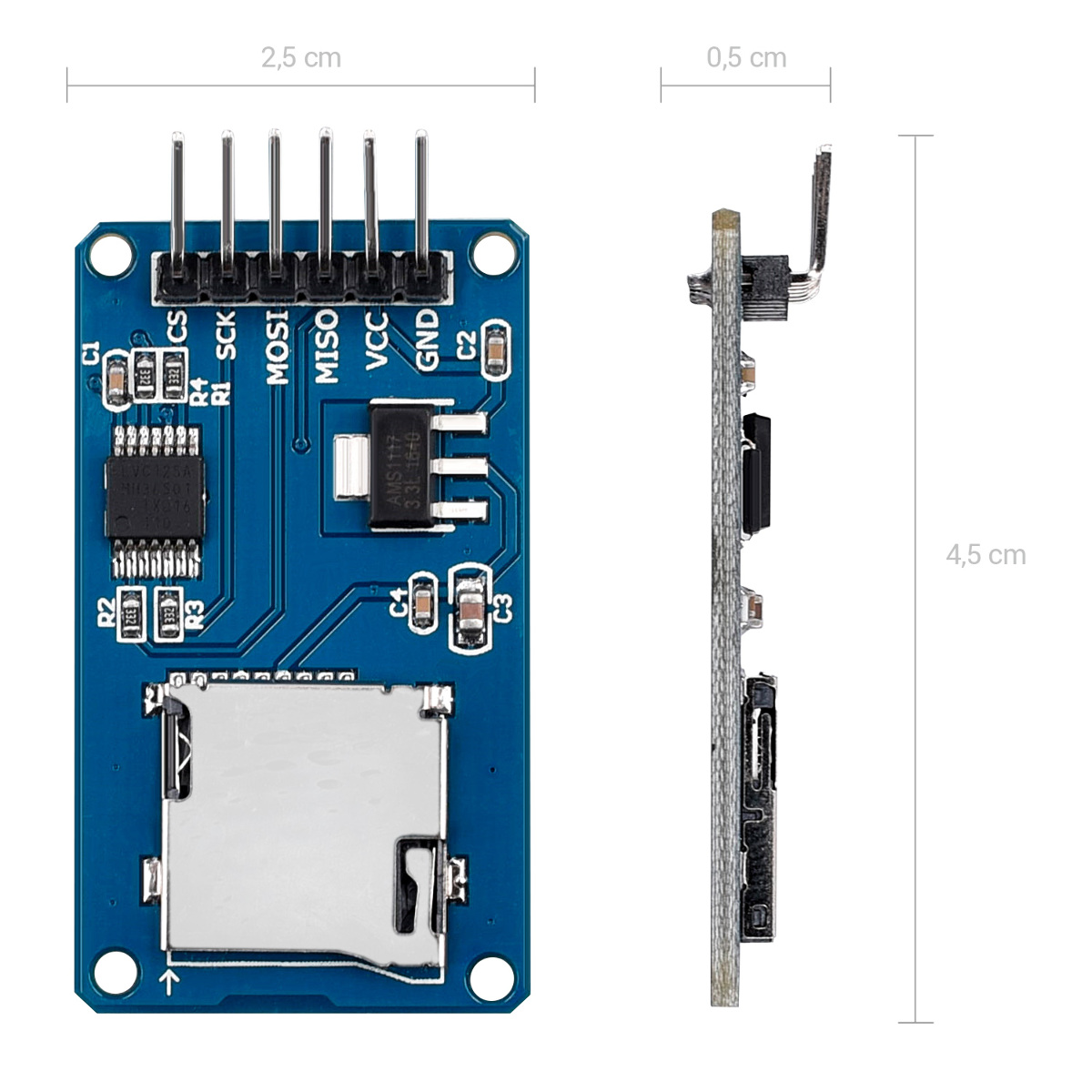 2x Micro SD Card Reader Module 5V Card Adapter for Arduino ...