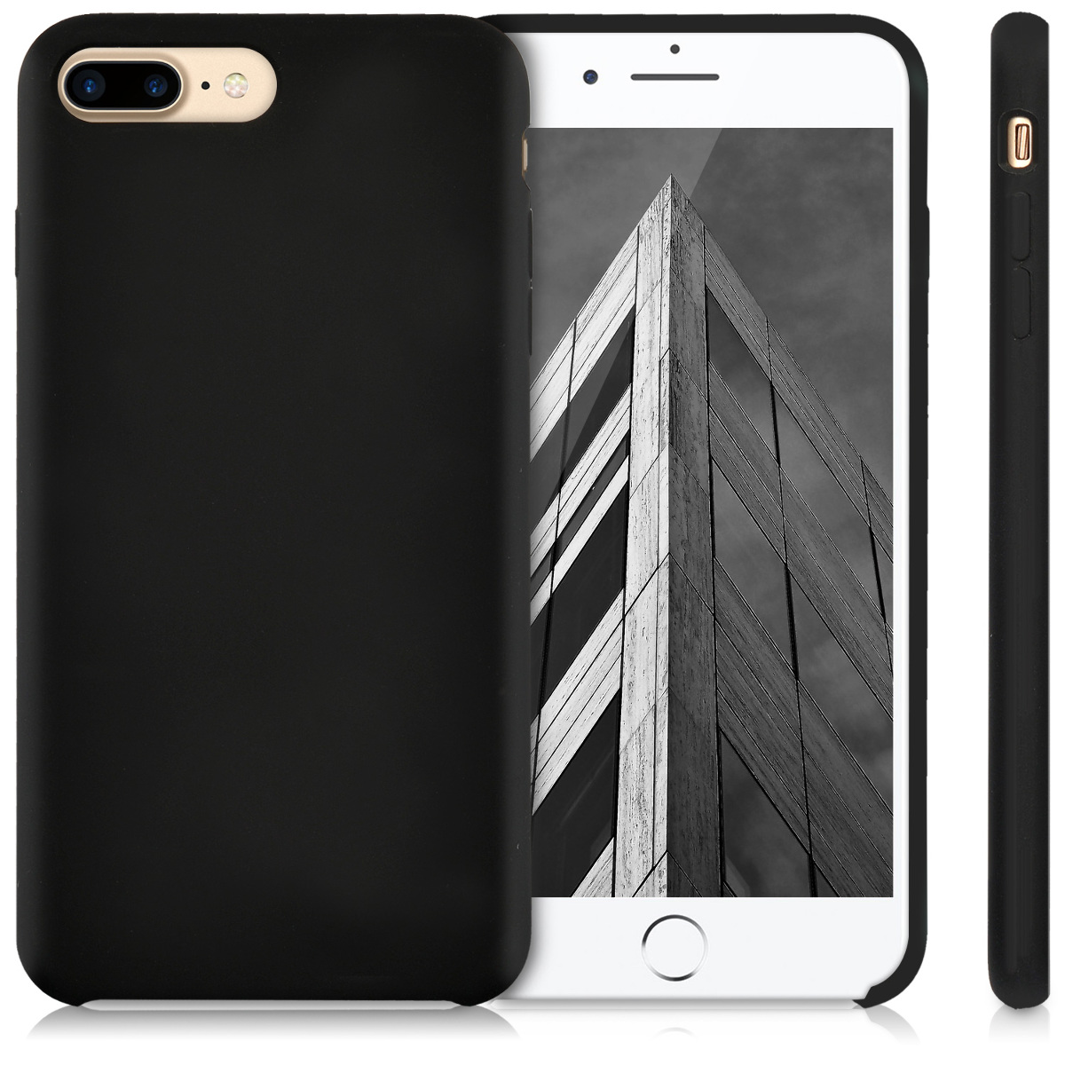 Coque pour Apple iPhone 7 Plus 8 Plus Housse en Silicone avec Collier Transparent-Noir 8 Plus kwmobile Coque Apple iPhone 7 Plus 