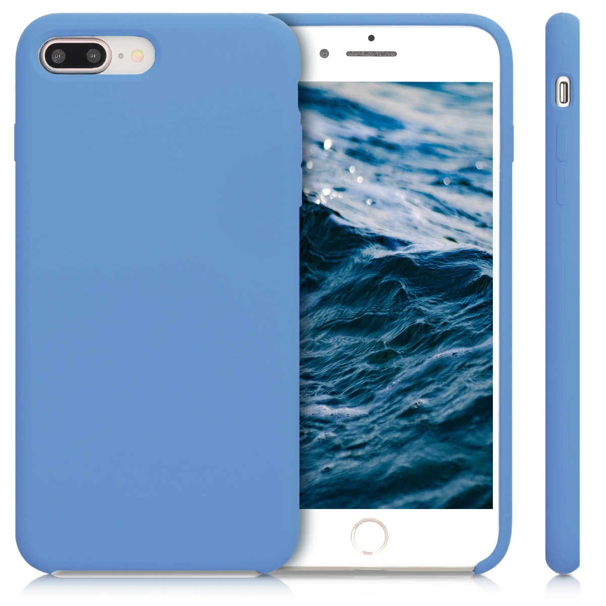 Housse Protectrice pour Téléphone en Silicone Bleu Vert kwmobile Coque Compatible avec Apple iPhone 7 Plus 8 Plus 