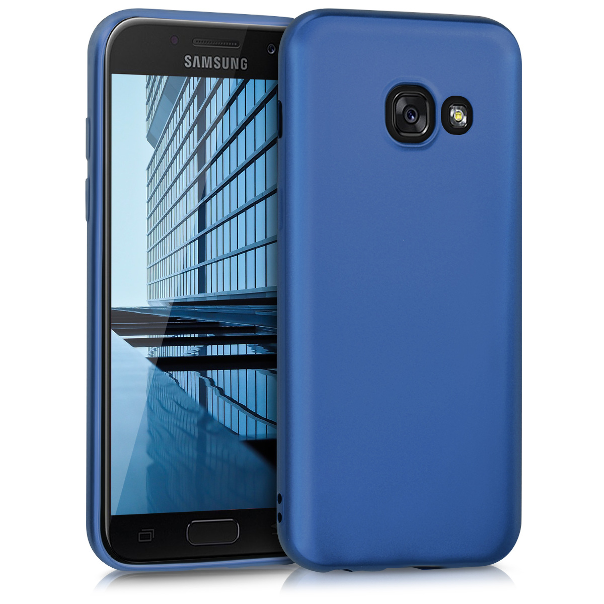 Kvalitní silikonové TPU pouzdro pro Samsung A3 (2017) - modré metalické