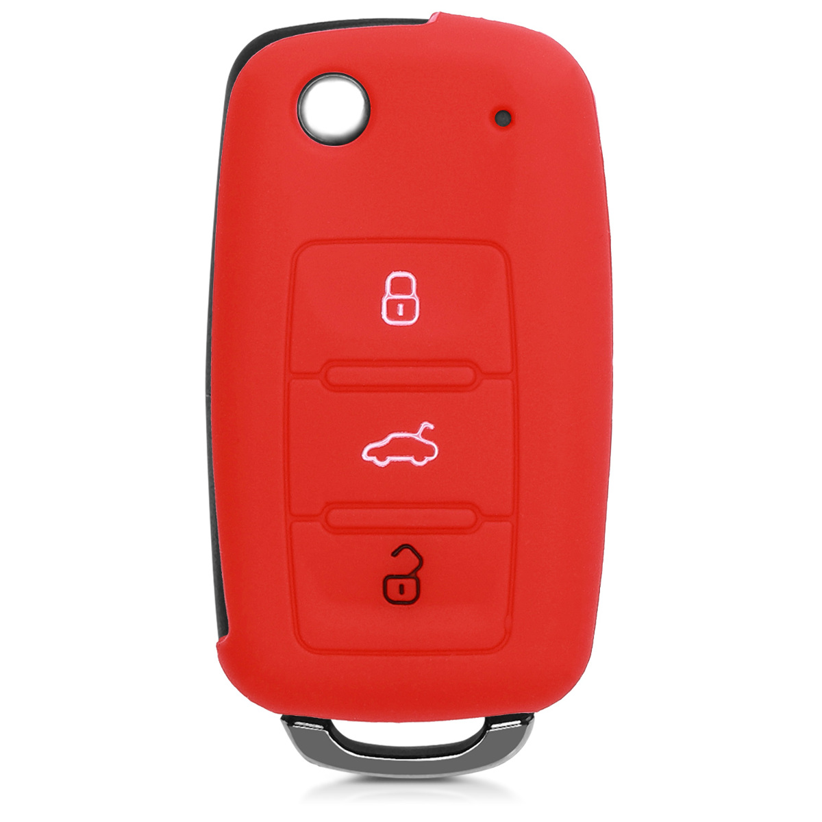Light Grey//Black kwmobile Car Key Cover for VW Skoda Seat Silicone Protective Key Fob Cover for VW Skoda SEAT 3 Button Car Key