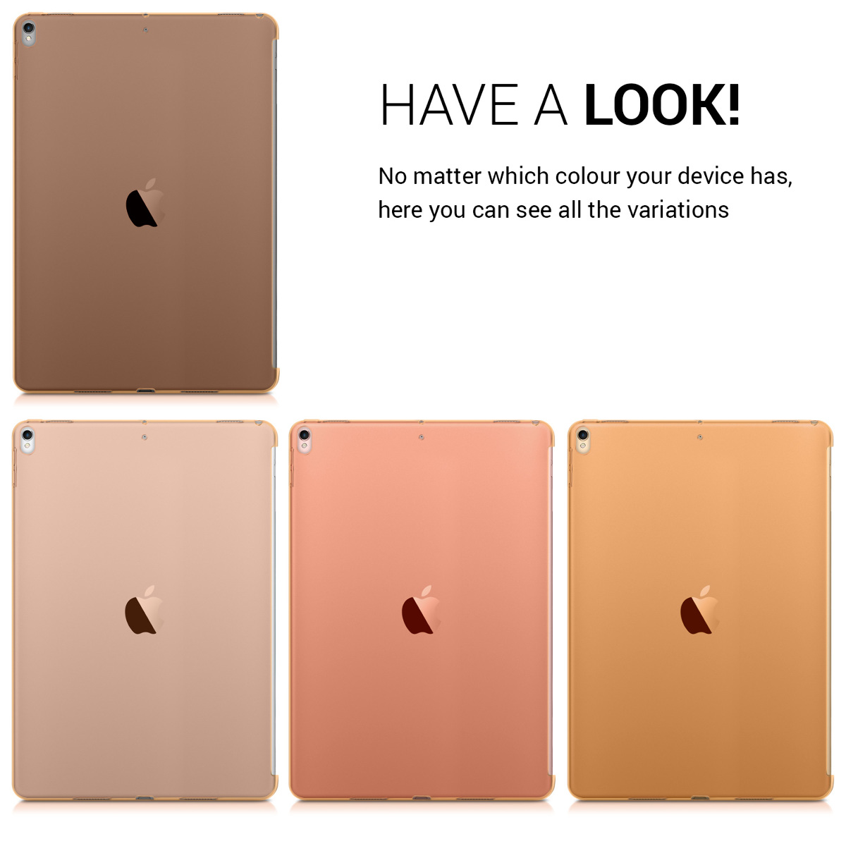 kwmobile Crystal Case Compatible with Apple iPad Pro 10,5 TPU Silicone Protective Smart Cover Rose Gold