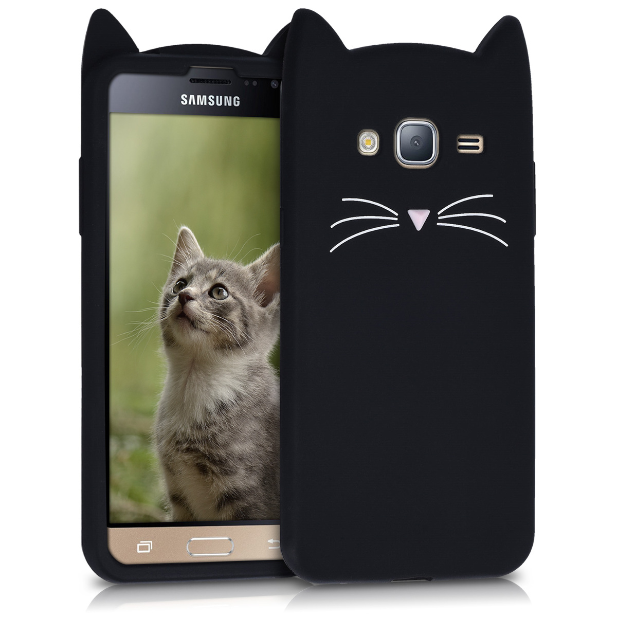 Černé silikonové kočička poudro | obal pro Samsung Galaxy J3 (2016) DUOS