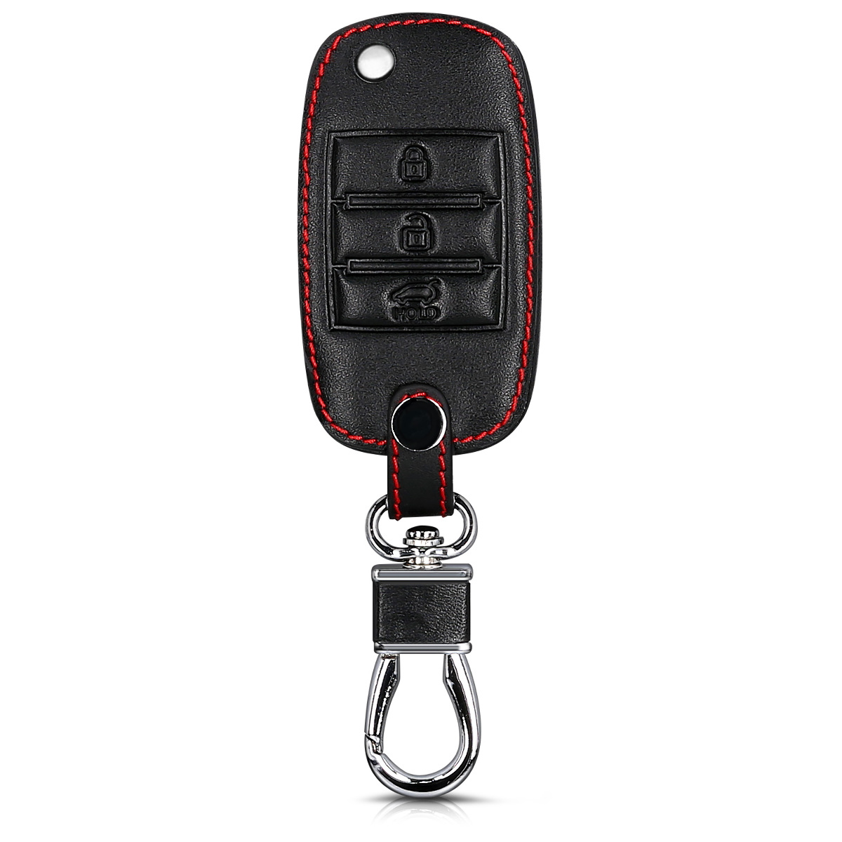 Heavy Duty PU Leather Protective Key Fob Cover for Kia 3 Button Car Key Smart Key kwmobile Car Key Cover for Kia Black