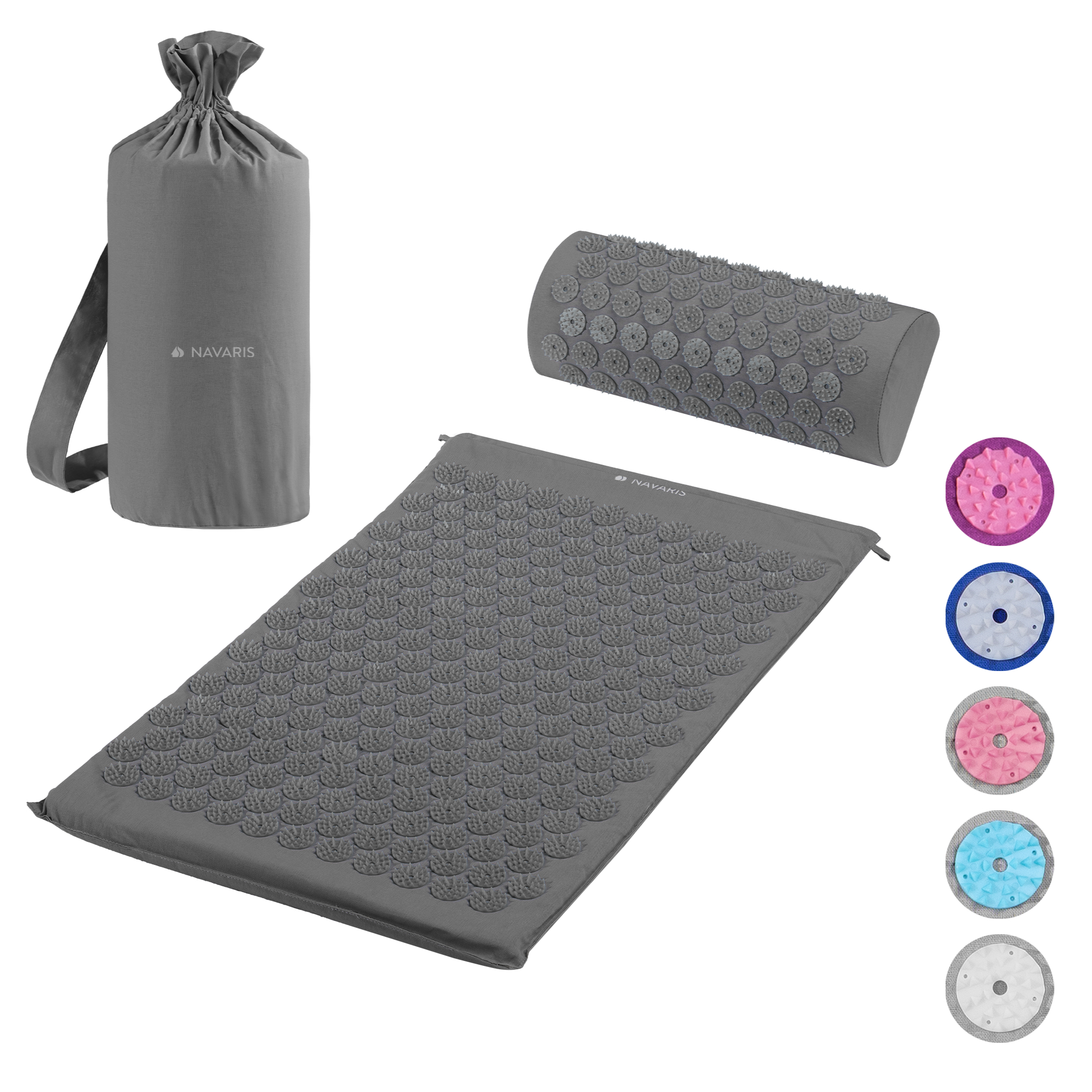 Массажный набор Akupressur 1x Akupressurmatte 1x Kissen Matte Kopfkissen Grau 7690₽