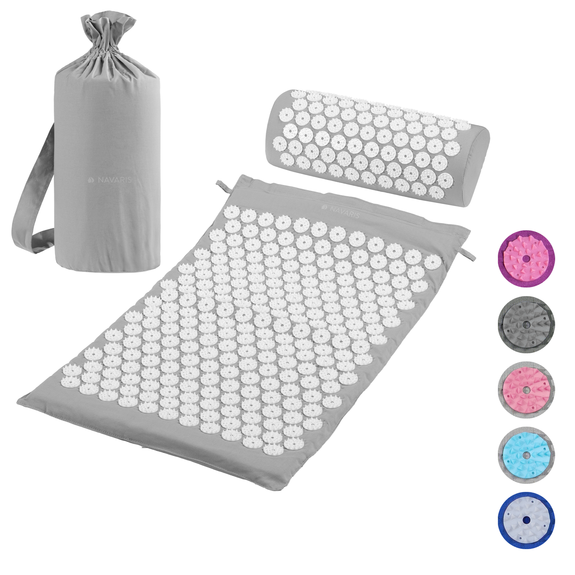 Массажный набор Akupressur 1x Akupressurmatte 1x Kissen Matte Kopfkissen Grau 5090₽