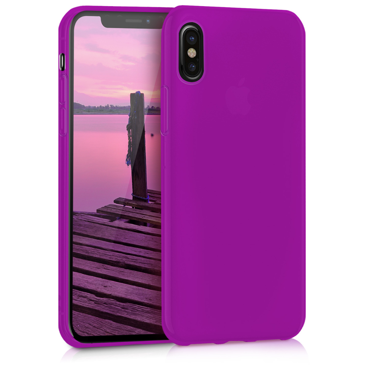 Kvalitní silikonové TPU pouzdro pro Apple iPhone X - Neon Violet