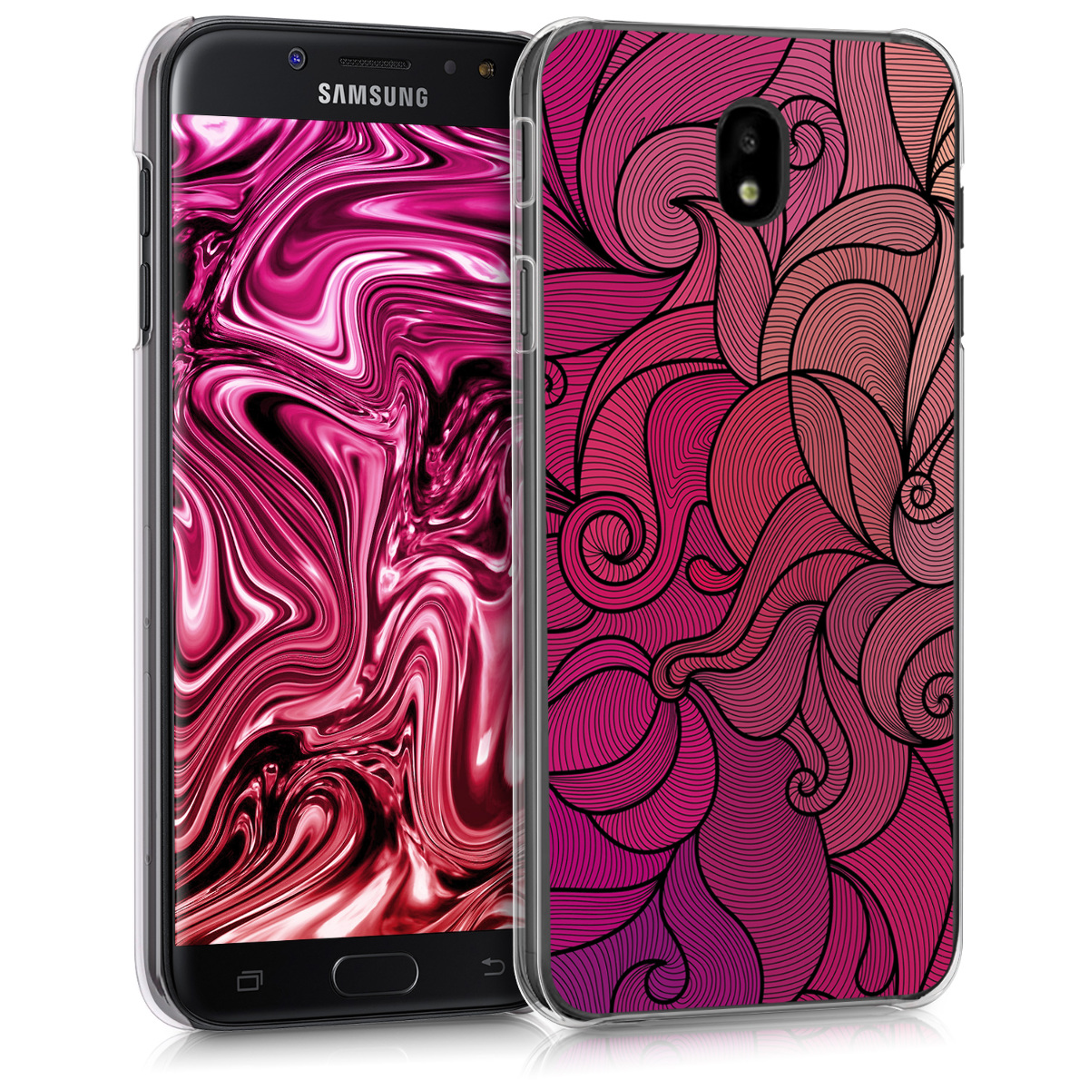 Kvalitní plastové pouzdro pro Samsung J7 (2017) DUOS - Vícebarevný tmavě růžová / fialové / světle růžové