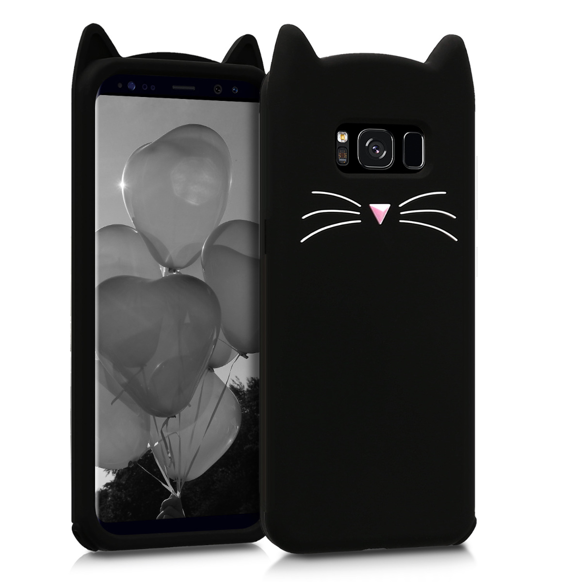 Černé silikonové kočička pouzdro | obal pro Samsung Galaxy S8
