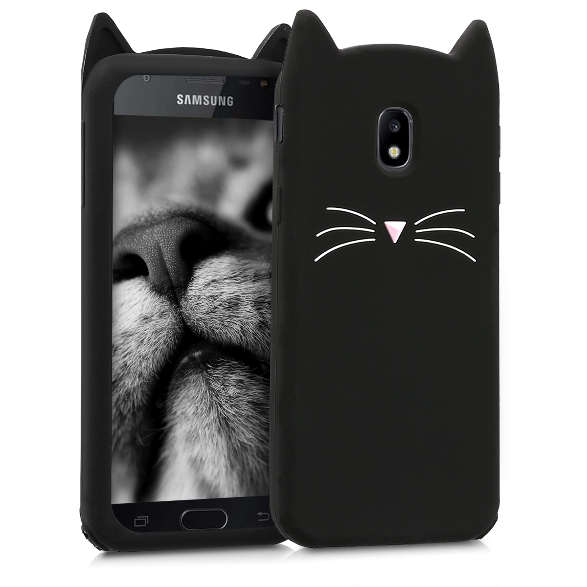 Černé silikonové kočička pouzdro | obal pro Samsung Galaxy J3 (2017) DUOS 