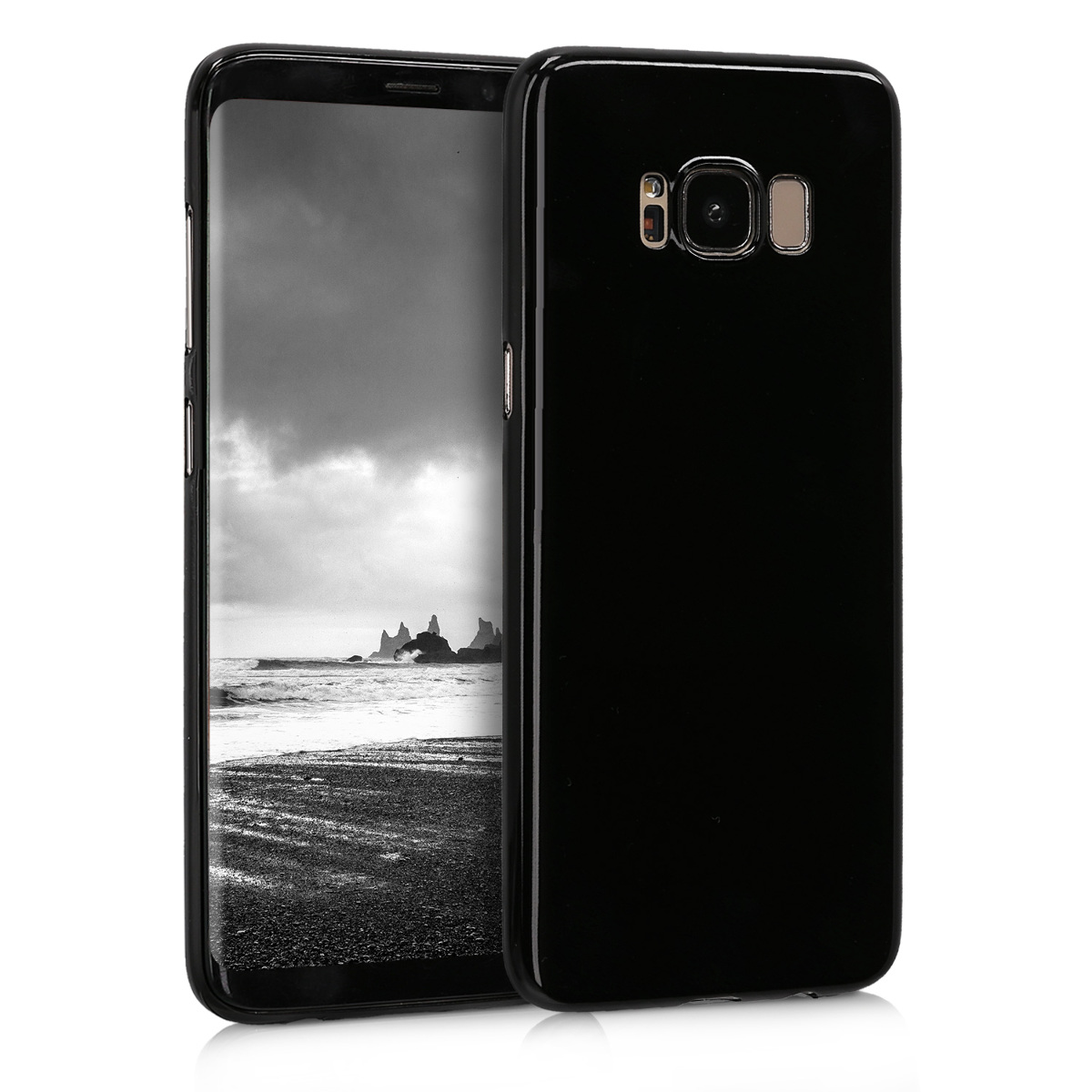 Kvalitní plastové pouzdro pro Samsung S8 - černé vysoký lesk