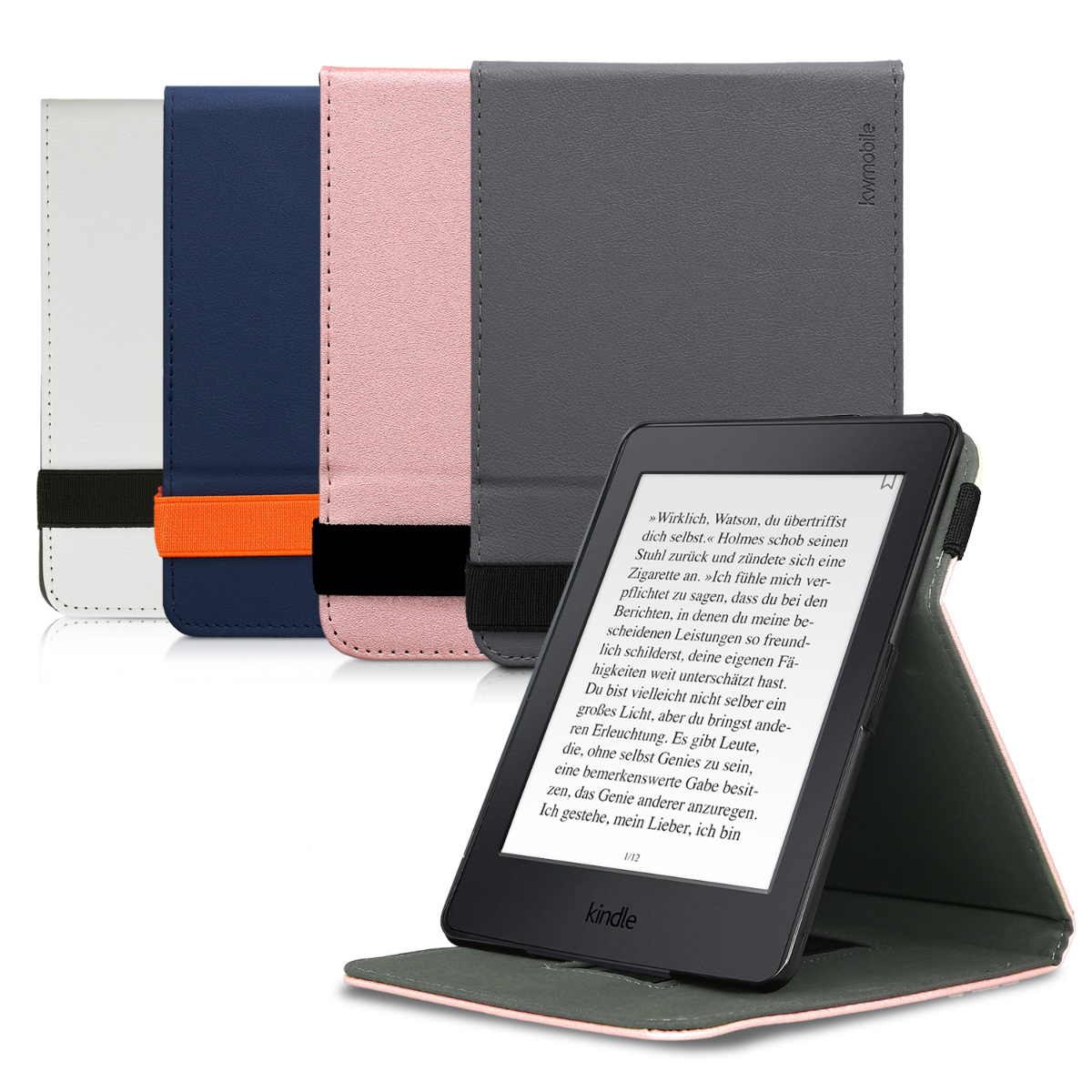 Carcasa con Tapa y Soporte Case Flip de kwmobile Funda Compatible con  Kindle Paperwhite para Modelos hasta el 2017