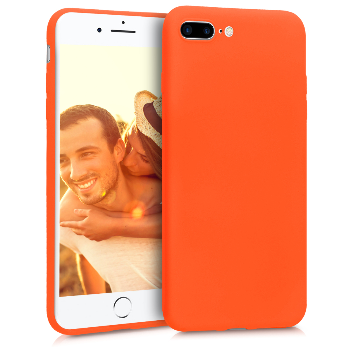 Kvalitní silikonové TPU pouzdro pro Apple iPhone 7 Plus / 8  - Neon Orange