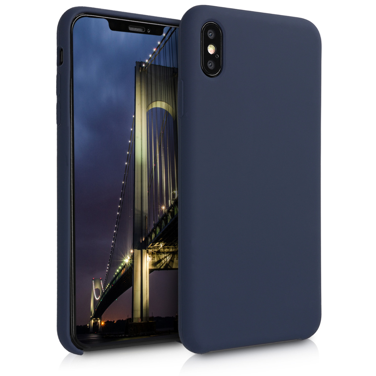 Kvalitní silikonové TPU pouzdro pro Apple iPhone XS Max - Dark Blue Matte