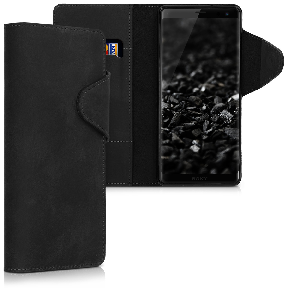 Kožené pouzdro | obal pro Sony Xperia XZ3 - černé