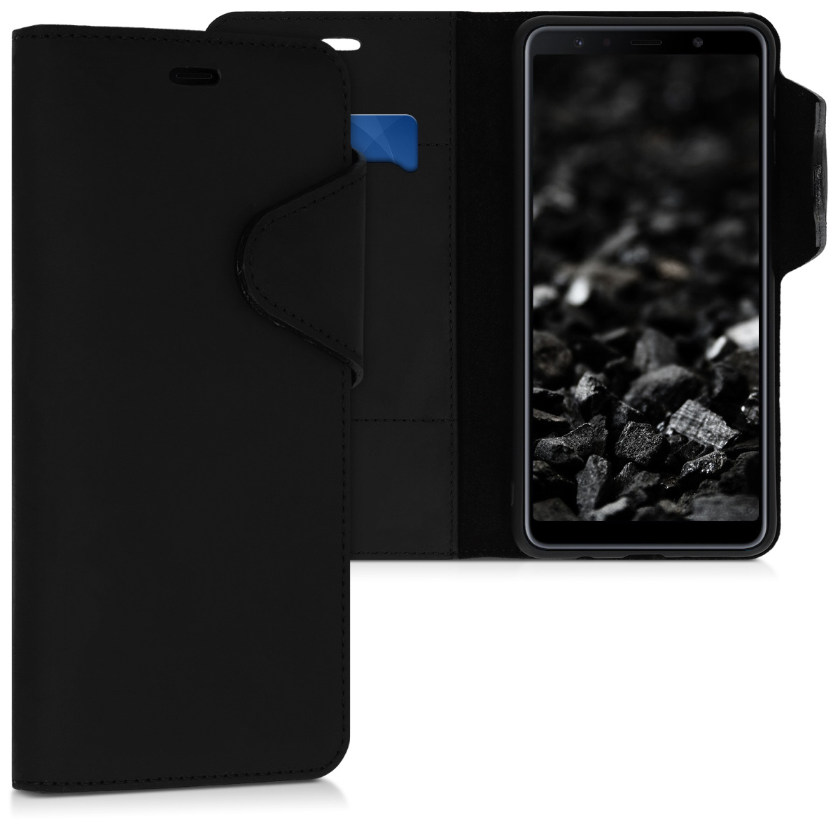 Kožené pouzdro pro Samsung A7 (2018) - černé