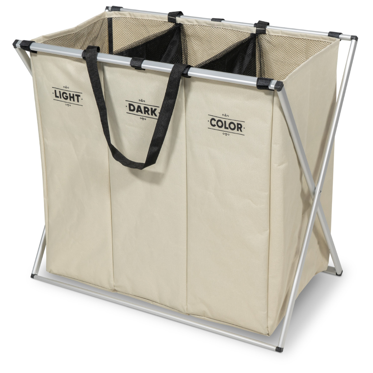 Wäschesammler Sortierer Wäschekorb 3 Fächer Wäsche Korb für