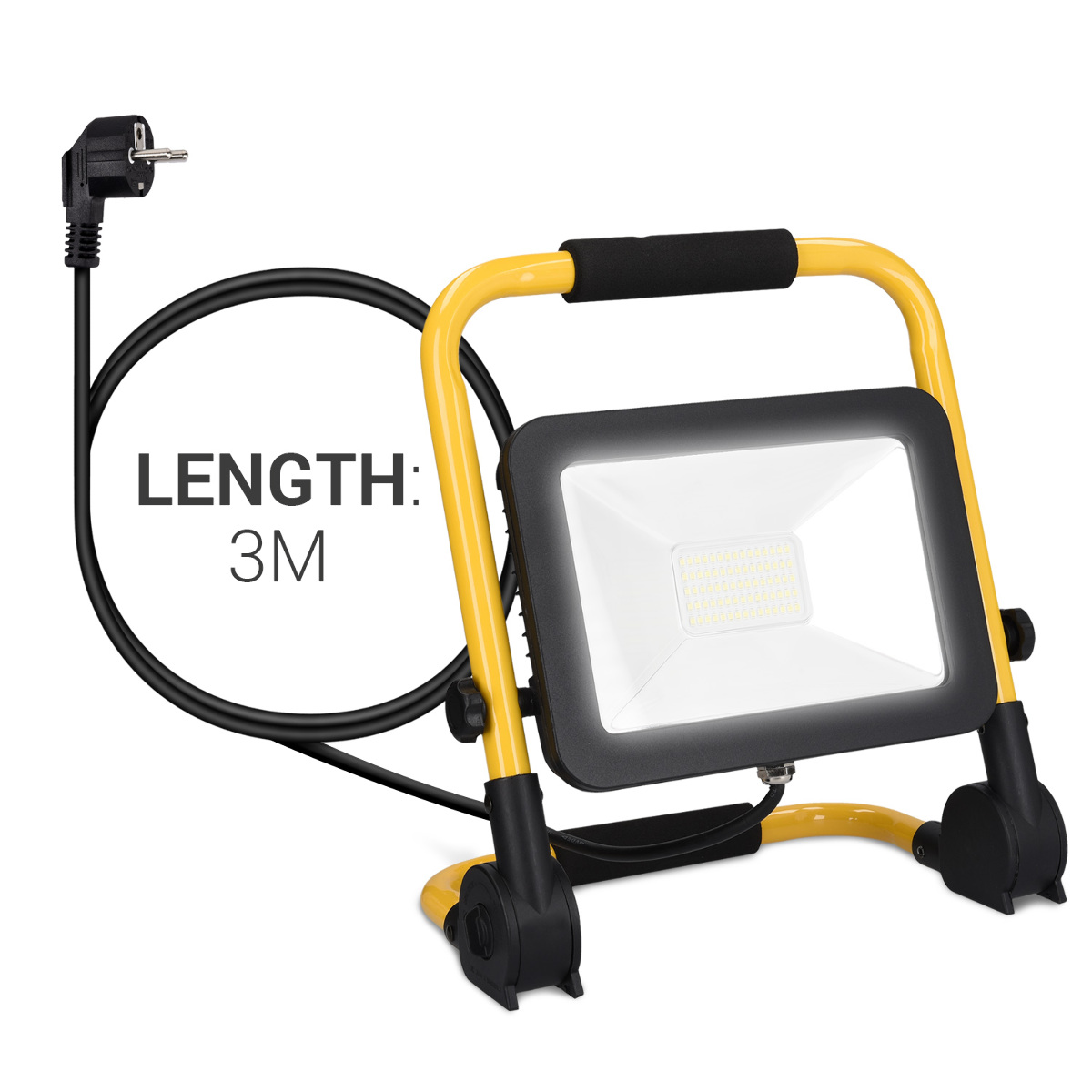 LED BauStrahler 50W tragbar mobil 6500K Kaltweiß 3000 Lumen Arbeitsleuchte NEU