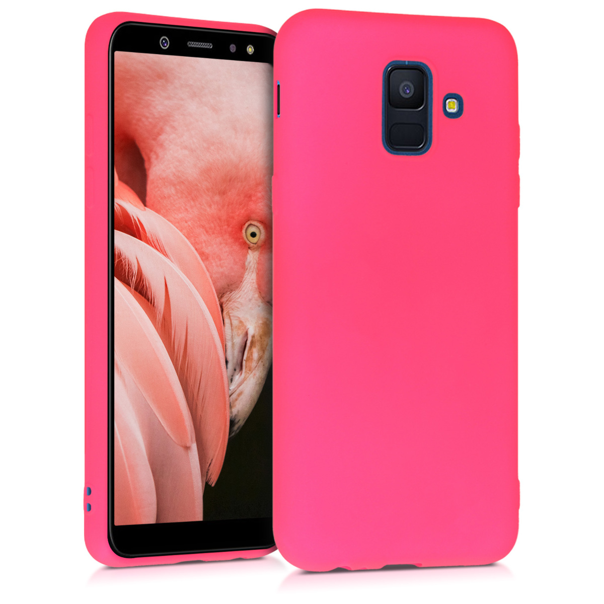 Kvalitní silikonové TPU pouzdro pro Samsung A6 (2018) - neonově růžové