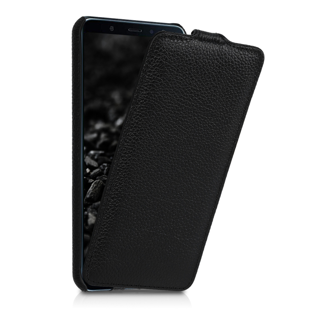 Kožené pouzdro pro Samsung A7 (2018) - černé