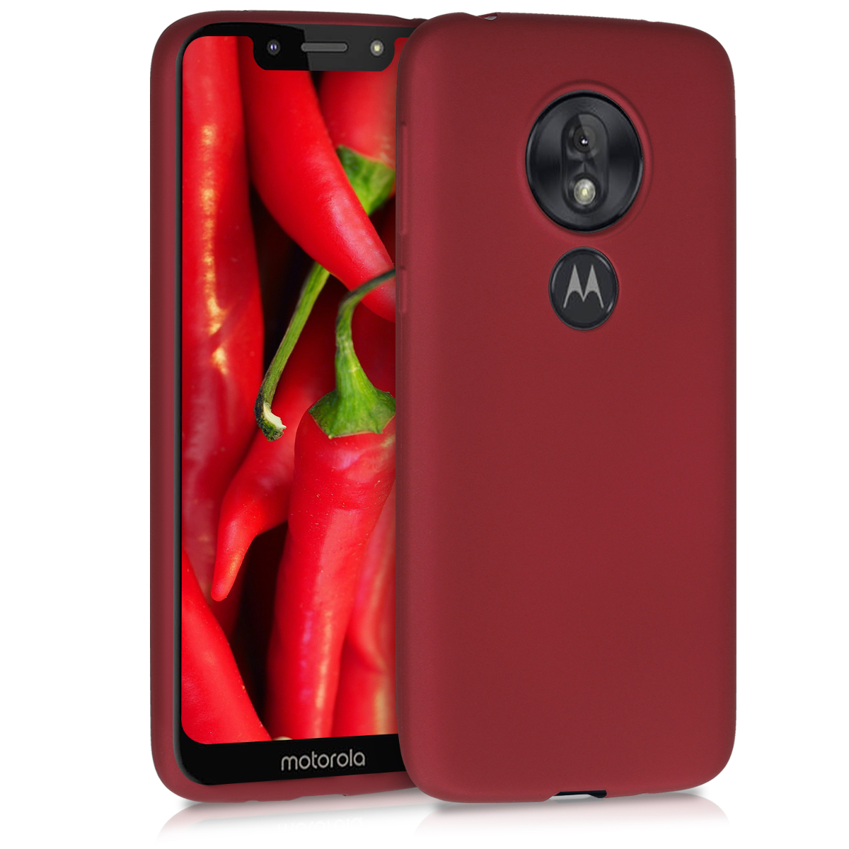 Kvalitní silikonové TPU pouzdro | obal pro Motorola Moto G7 Play (EU-Version) - Rubínově červená metalíza
