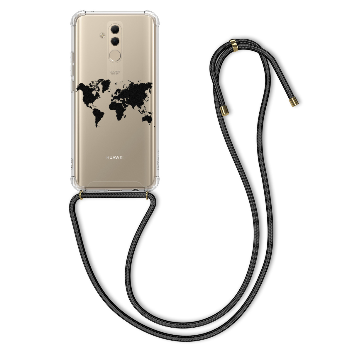 Pouzdro pro Huawei Mate 20 Lite - Cestovní obrys Černá / průhledná
