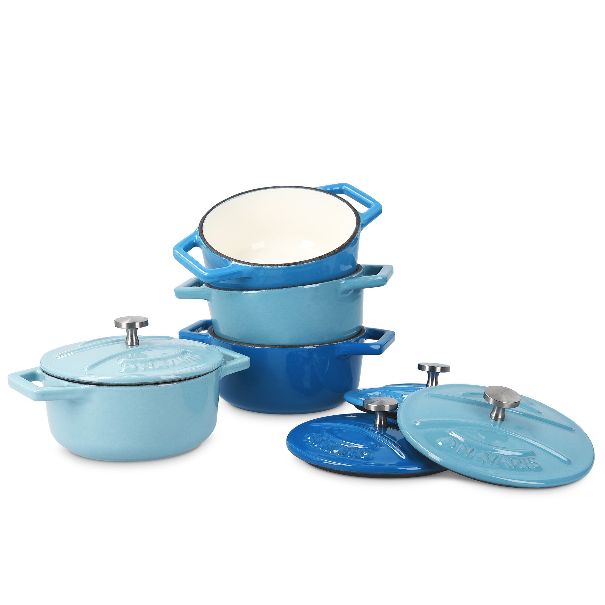 Mini Cocotte Topf Set 4x gusseisen Braeter Pot klein mit