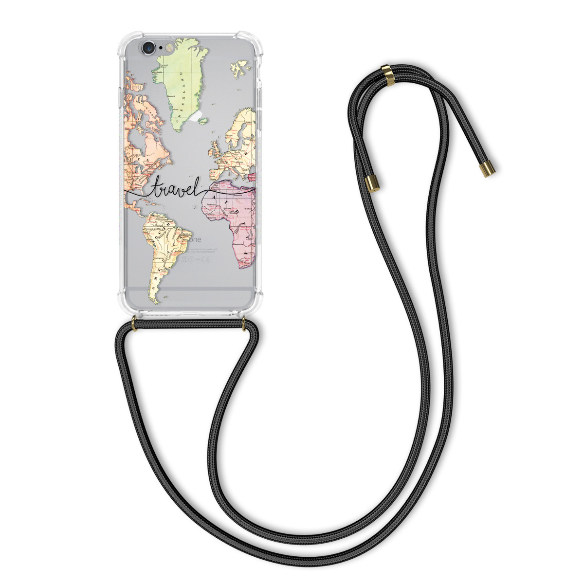 Kvalitní silikonové TPU pouzdro pro Apple iPhone 6 Plus / 6S - Travel Black | Multicolor | Transparent