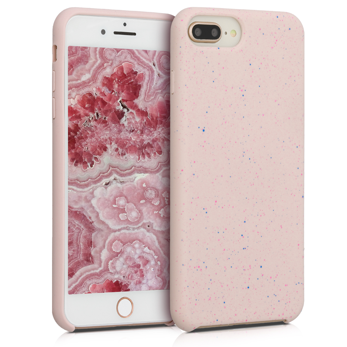 Kvalitní silikonové TPU pouzdro pro Apple iPhone 7 Plus / 8  - Paint Splatter tmavě růžová | modrá | Dusty Pink