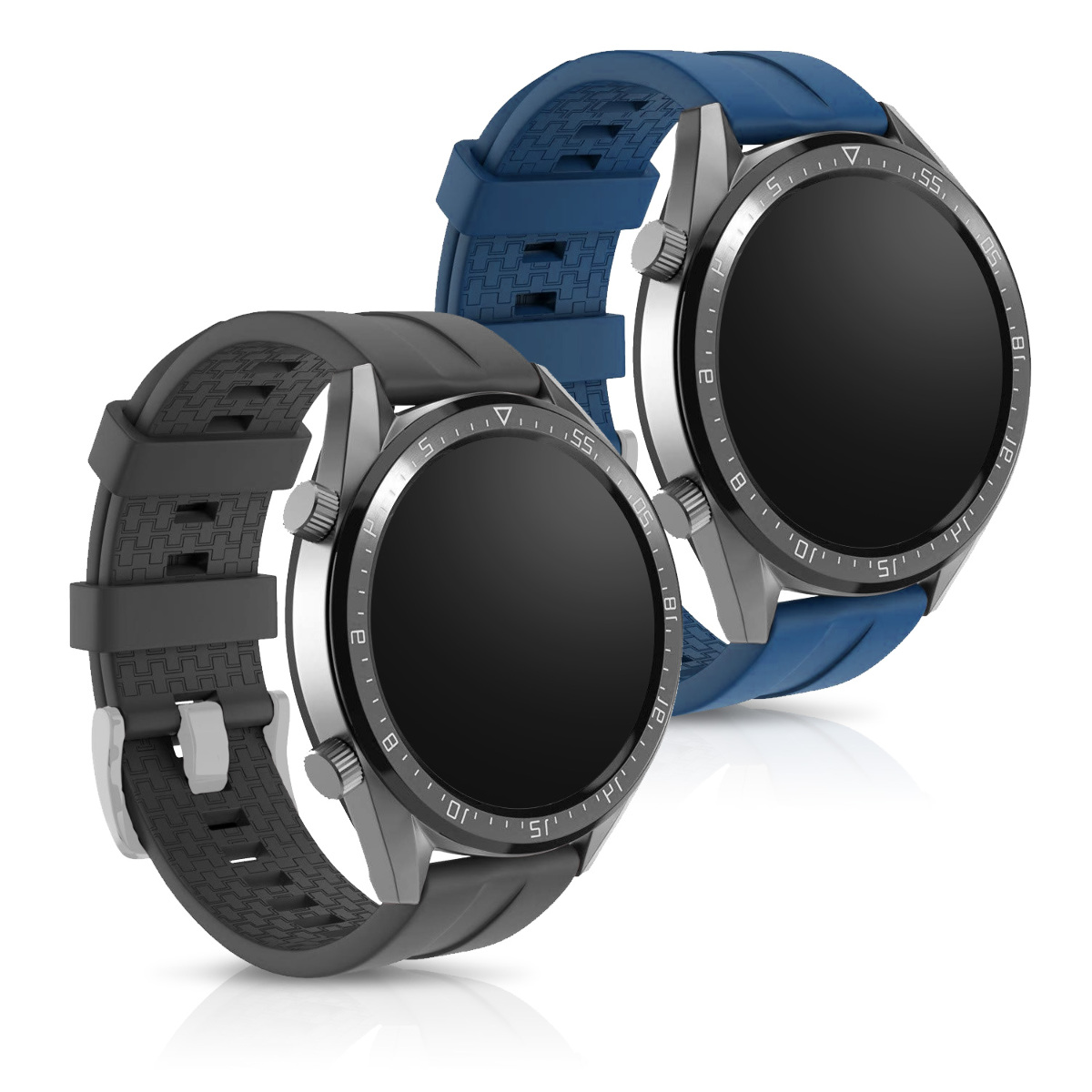 Řemínky na hodinky pro Huawei Watch GT (46 mm) - Černá / tmavě modrá