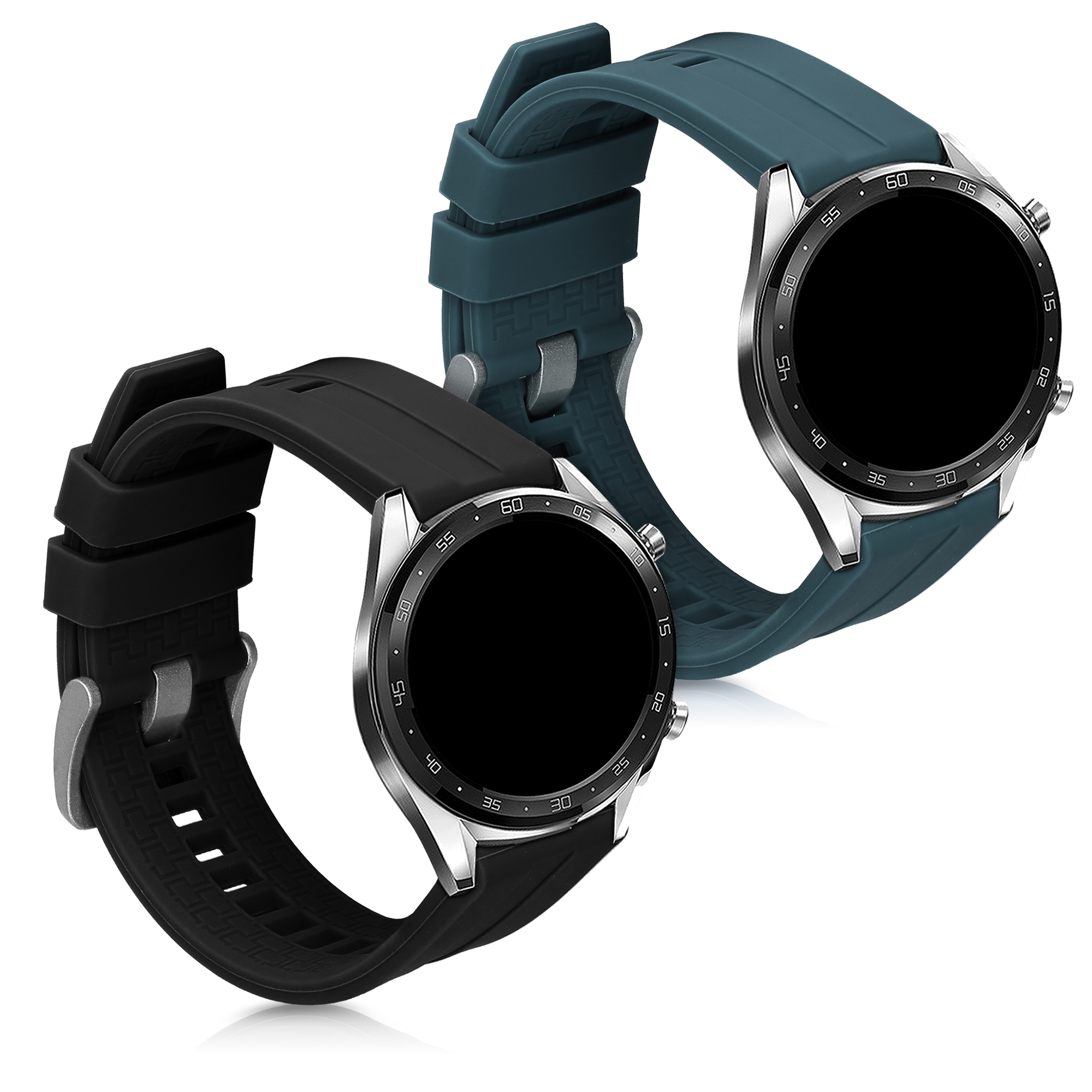 Řemínky na hodinky pro Huawei Watch GT (46 mm) - Tmavě zelená / černá
