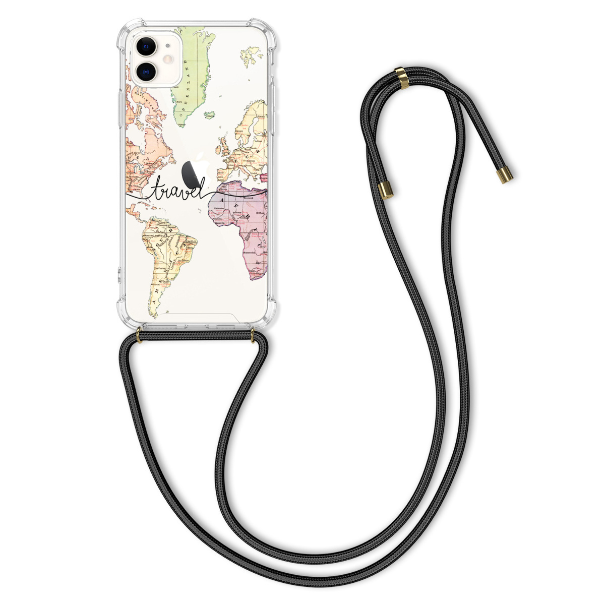 Kvalitní silikonové TPU pouzdro pro Apple iPhone 11 - Travel Black | Multicolor | Transparent