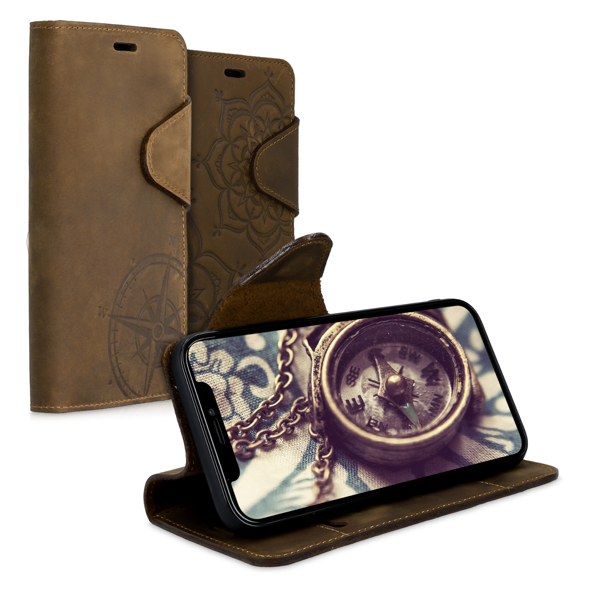 kalibri &Eacute;tui portefeuille en cuir pour Apple iPhone 11