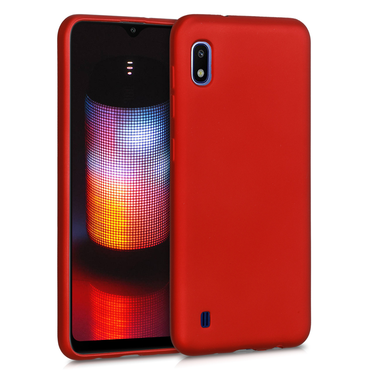 Kvalitní silikonové TPU pouzdro pro Samsung A10 - metalické tmavě červená