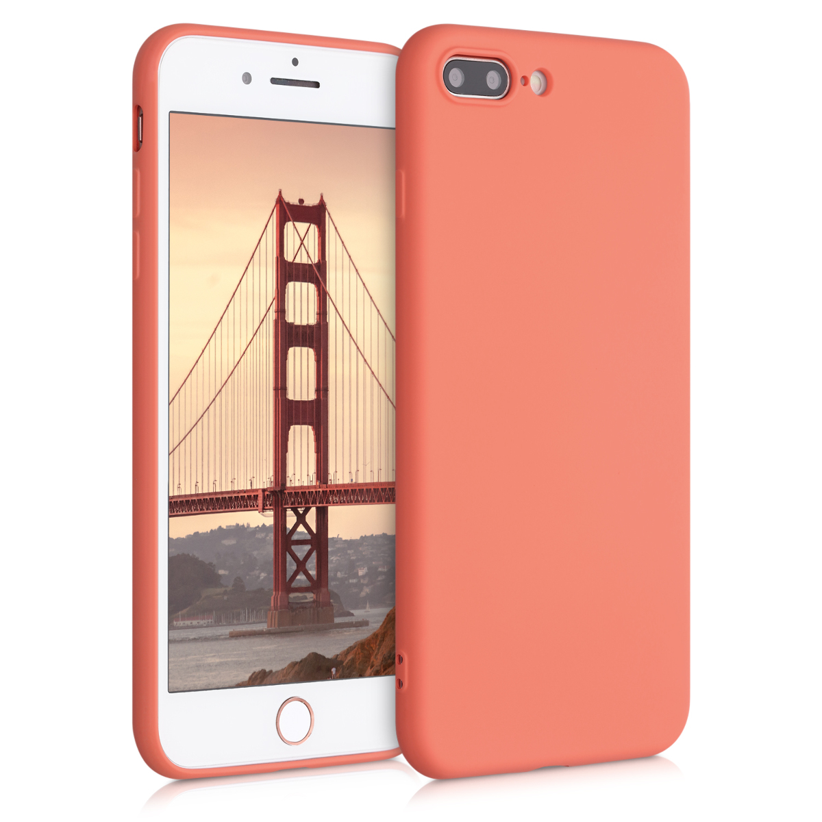 Kvalitní silikonové TPU pouzdro pro Apple iPhone 7 Plus / 8  - Neon Coral