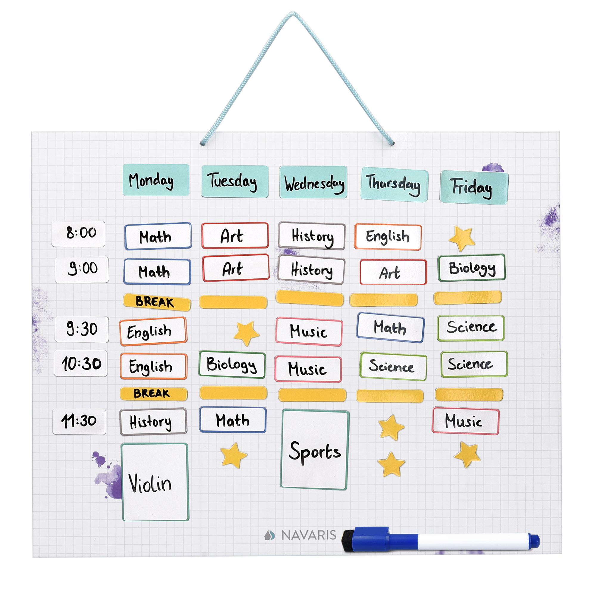 Abwischbarer Wochenplan Tafel magnetisch 40 x 32cm Magnettafel