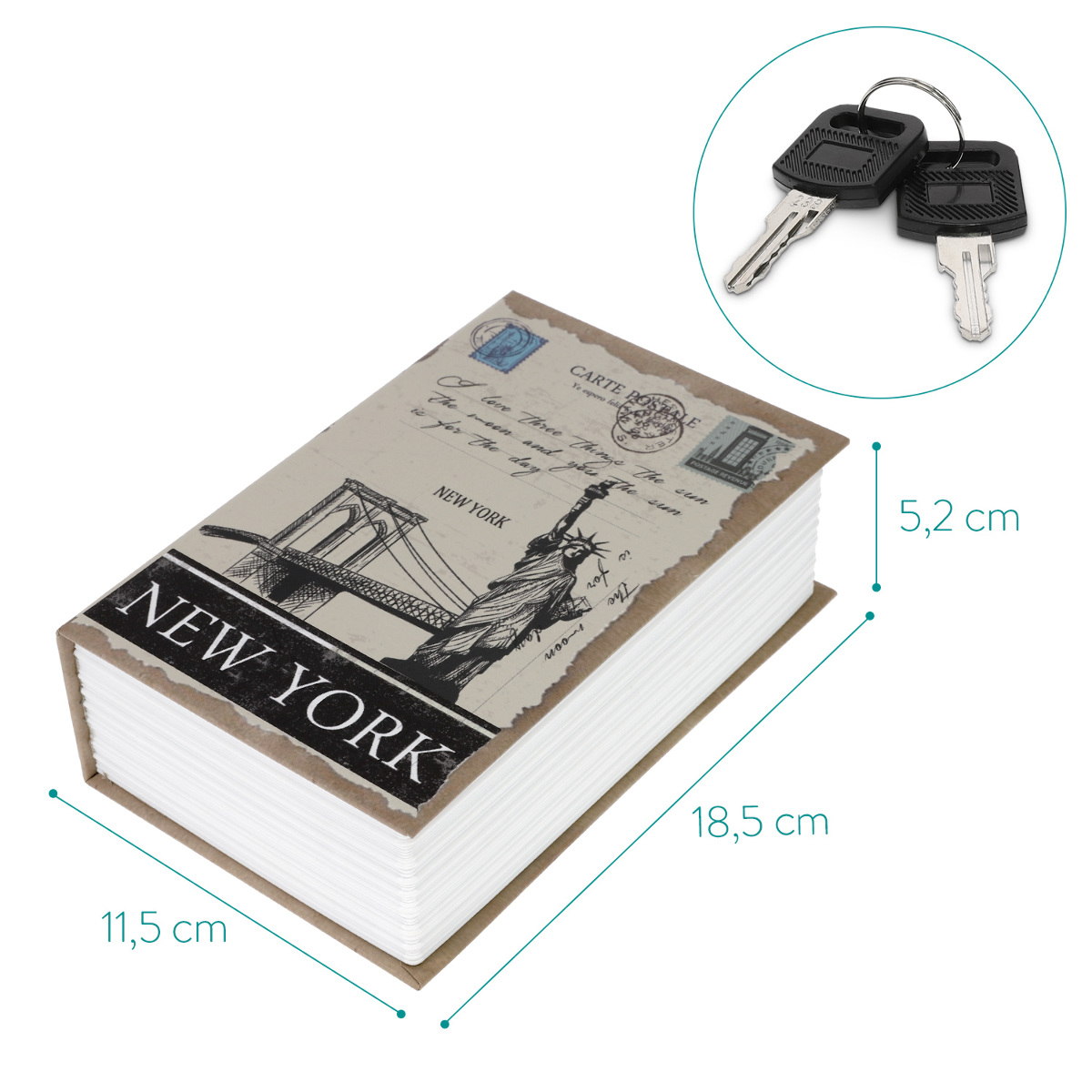 Buchtresor Versteck 2x Schlüssel Buchsafe Attrappe Geheimfach Buch Geldversteck