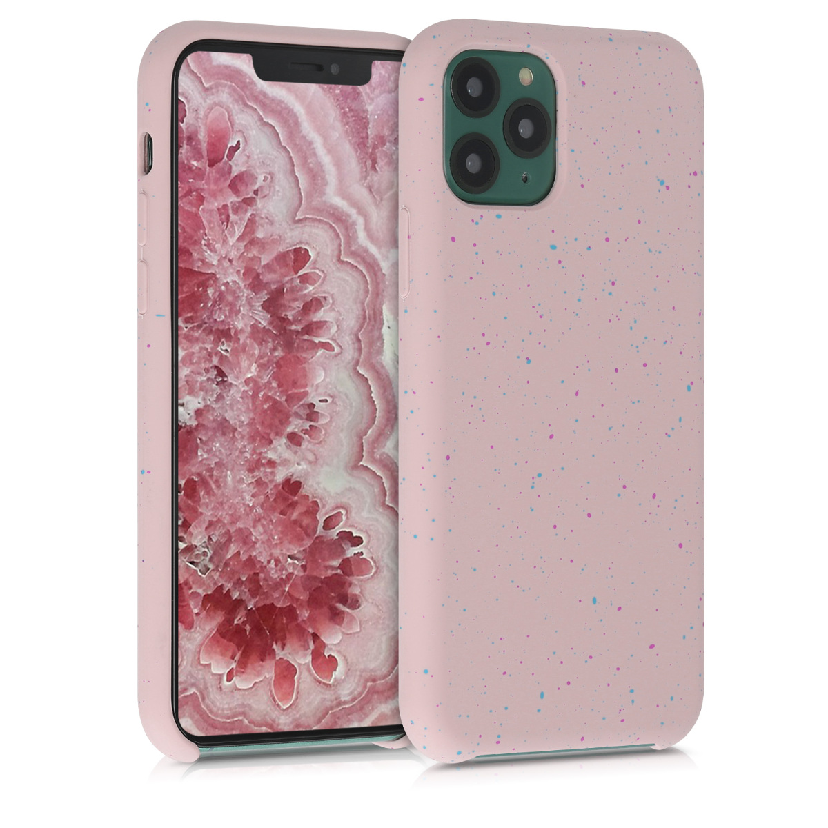 Kvalitní silikonové TPU pouzdro pro Apple iPhone 11 Pro - Paint Splatter tmavě růžová | modrá | Dusty Pink