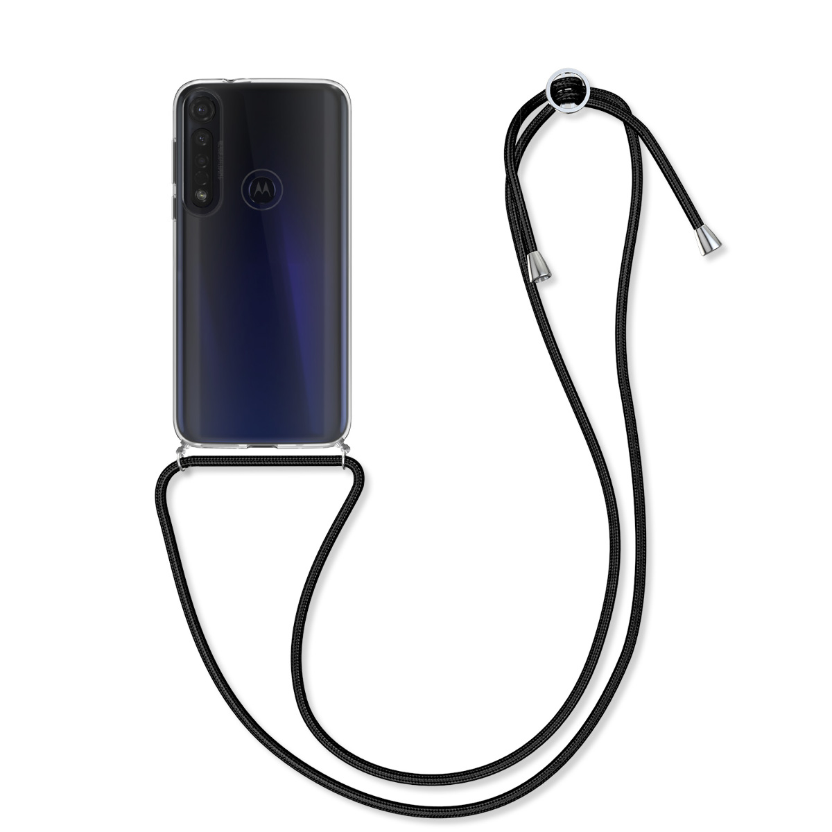 Kvalitní silikonové TPU pouzdro | obal pro Motorola Moto G8 Plus - Transparentní / Černá