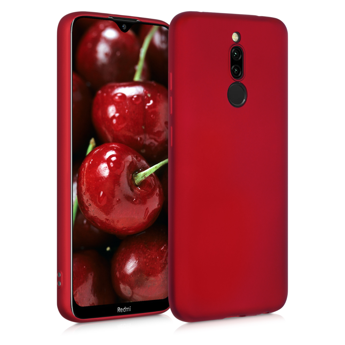 Kvalitní silikonové TPU pouzdro | obal pro Xiaomi Redmi 8 - Metalíza Tmavě červená